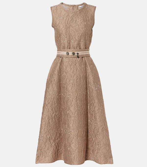  's Max Mara 's Max Mara Belted Jacquard Midi Dress 