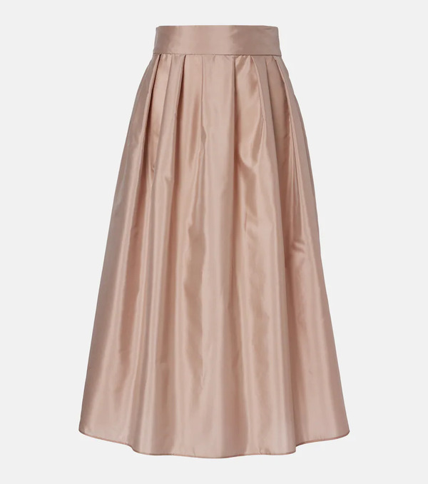  's Max Mara 's Max Mara Effetto Pleated Taffeta Midi Skirt 