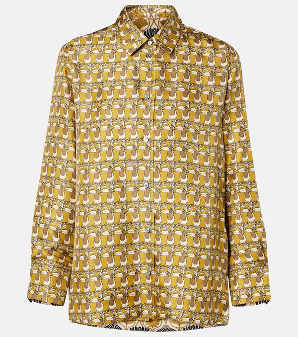  's Max Mara 's Max Mara Printed Reversible Silk Shirt 