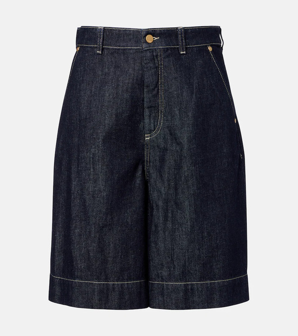  's Max Mara 's Max Mara Quadro Denim Bermuda Shorts 