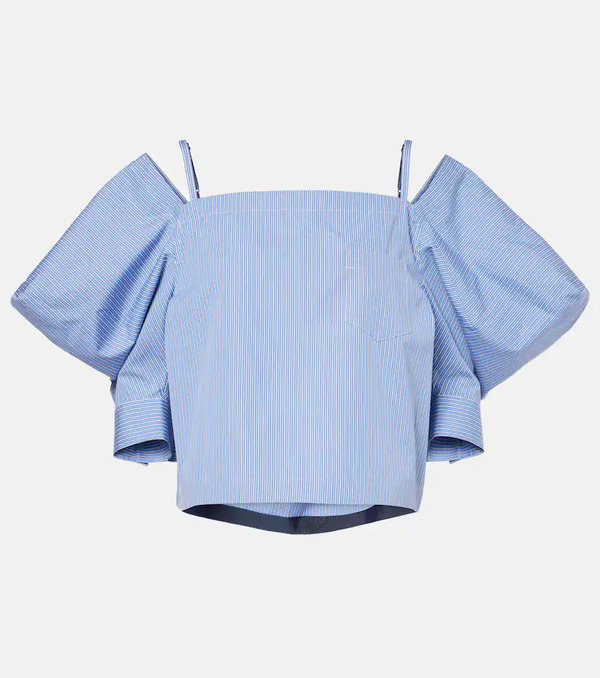  Sacai Sacai Striped Cotton Poplin Top 