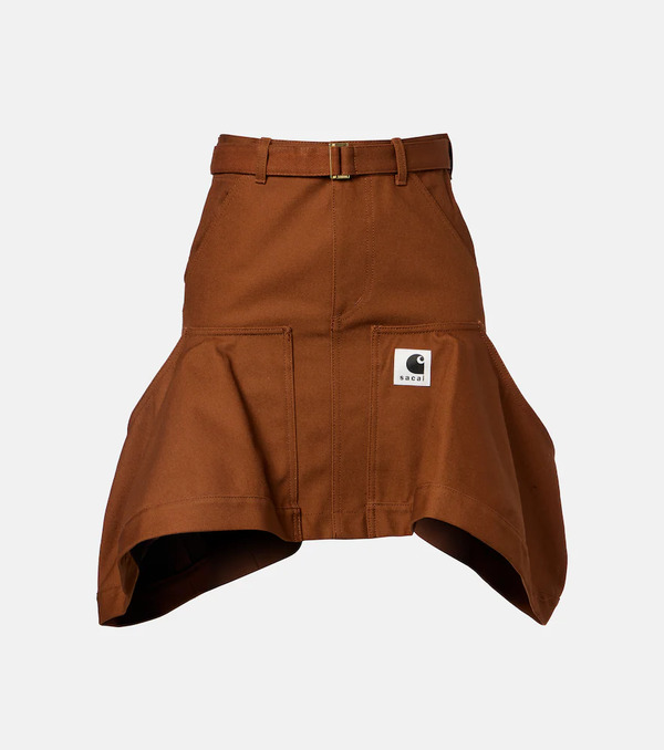  Sacai Sacai X Carhartt Cotton Canvas Miniskirt 