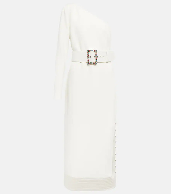  Safiyaa Safiyaa Asymmetrical Crãªpe Midi Dress 