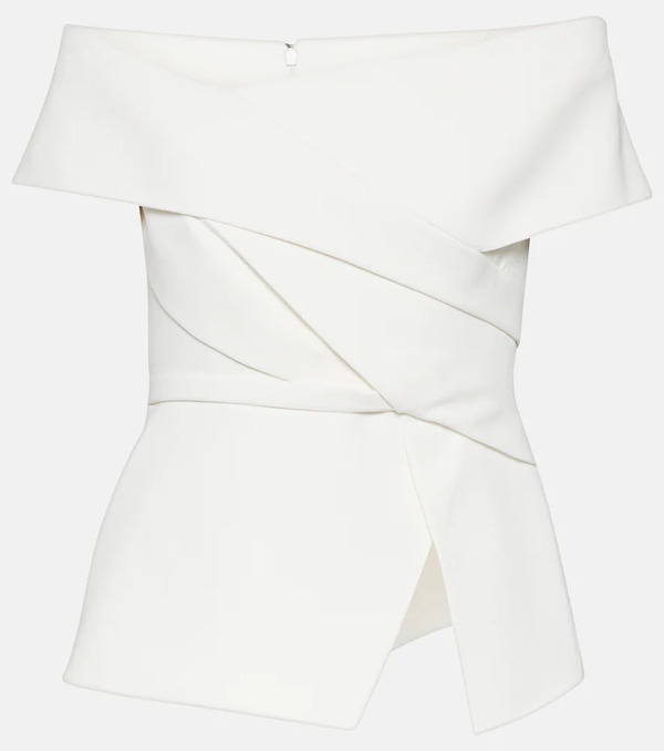  Safiyaa Safiyaa Bridal Eimear Off-shoulder Crãªpe Top 