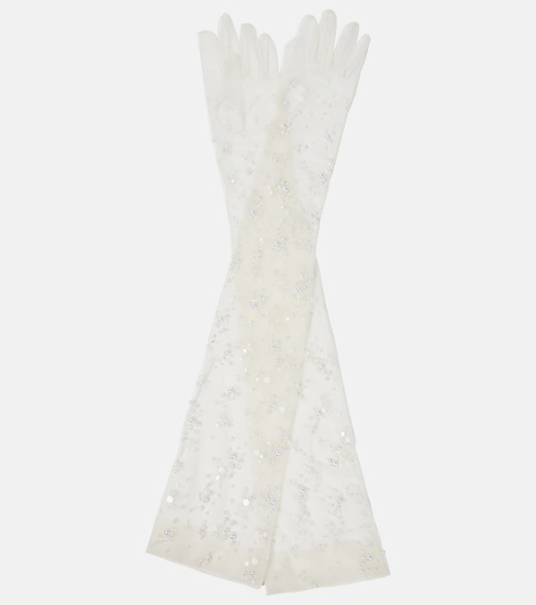  Safiyaa Safiyaa Bridal Tulle Gloves 