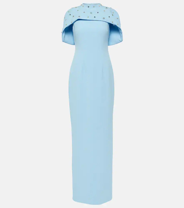  Safiyaa Safiyaa Crystal-embellished Caped Gown 