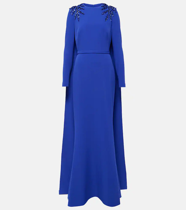  Safiyaa Safiyaa Ginevra Embellished Caped Gown 