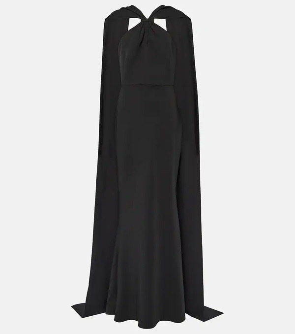  Safiyaa Safiyaa Lilien Caped Crepe Gown 