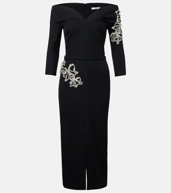  Safiyaa Safiyaa Linda Crystal-embellished Midi Dress 