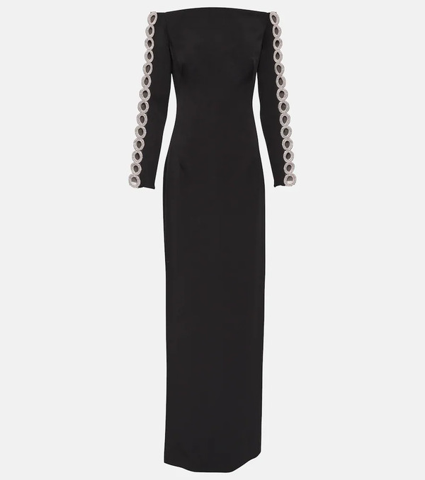  Safiyaa Safiyaa Maimie Crystal-embellished Crãªpe Gown 