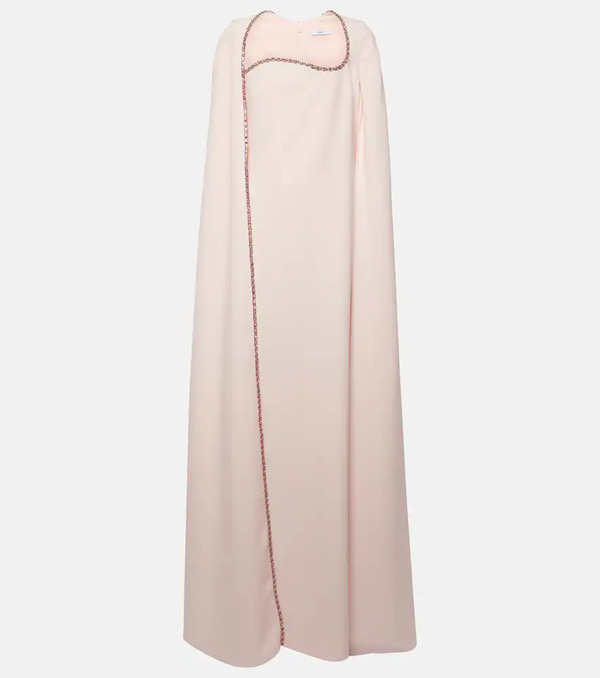  Safiyaa Safiyaa Mattia Caped Embellished Crãªpe Gown 