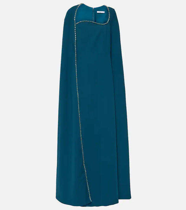  Safiyaa Safiyaa Mattia Embellished Caped Crãªpe Gown 