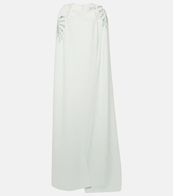  Safiyaa Safiyaa Mattia Embellished Caped Crãªpe Gown 
