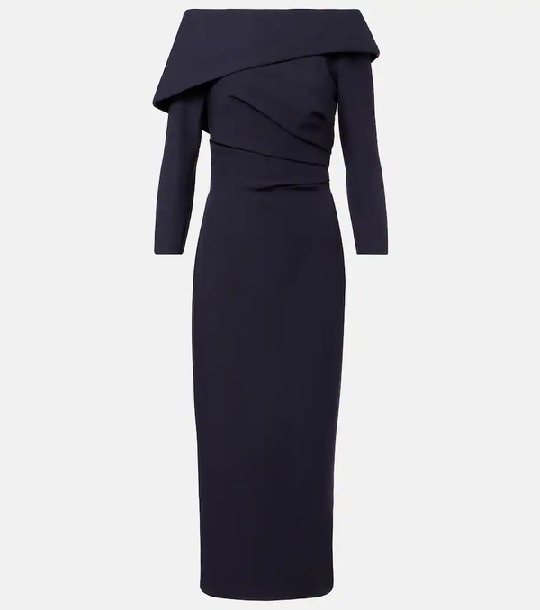  Safiyaa Safiyaa Off-shoulder Crãªpe Midi Dress 