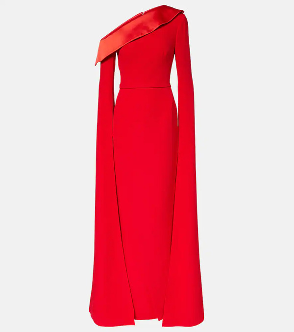  Safiyaa Safiyaa Rinoa Caped Crã©pe Gown 