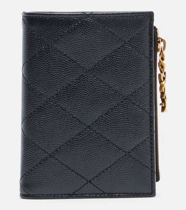 Saint Laurent Saint Laurent Cassandre Bijou Quilted Leather Wallet 
