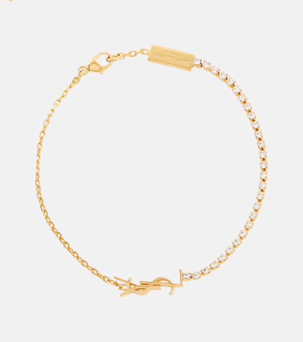  Saint Laurent Saint Laurent Cassandre Embellished Bracelet 