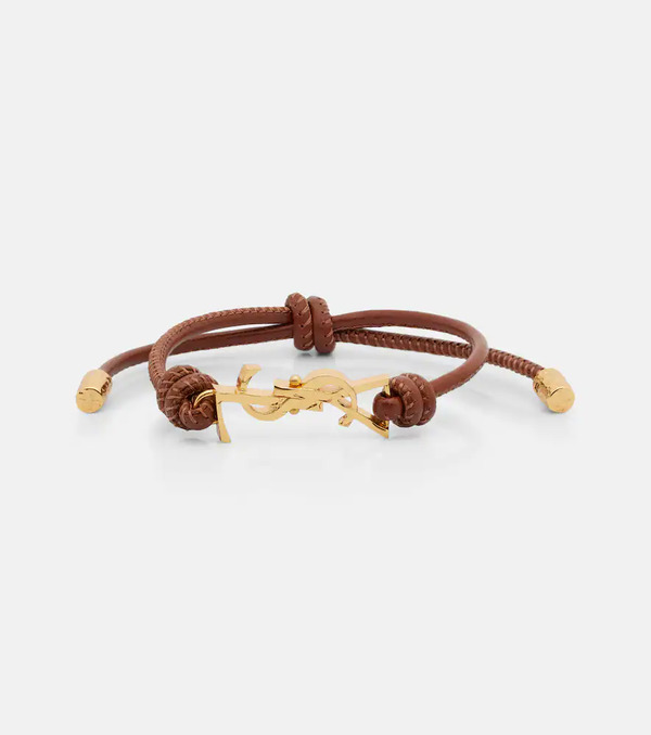  Saint Laurent Saint Laurent Cassandre Leather Bracelet 