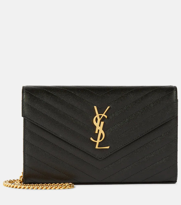  Saint Laurent Saint Laurent Cassandre Matelassã© Leather Wallet On Chain 