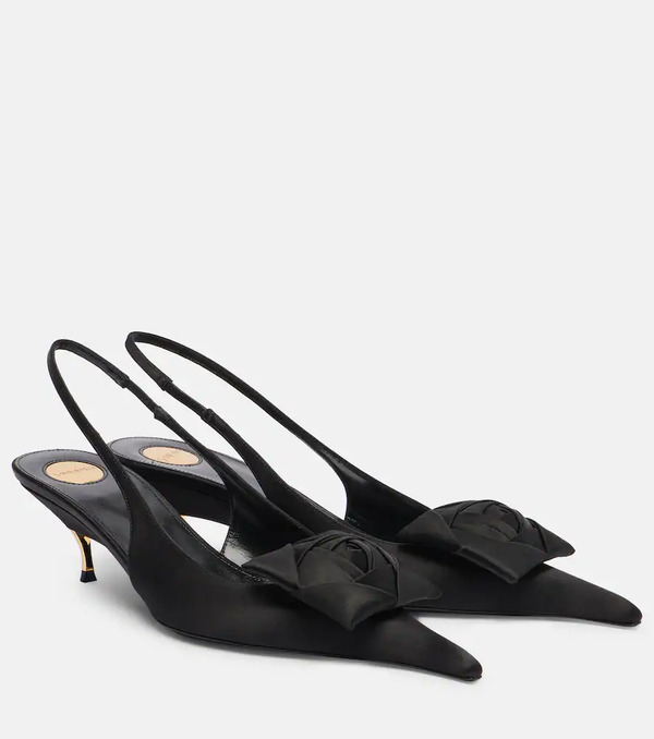  Saint Laurent Saint Laurent Dakota 50 Crãªpe Satin Slingback Pumps 