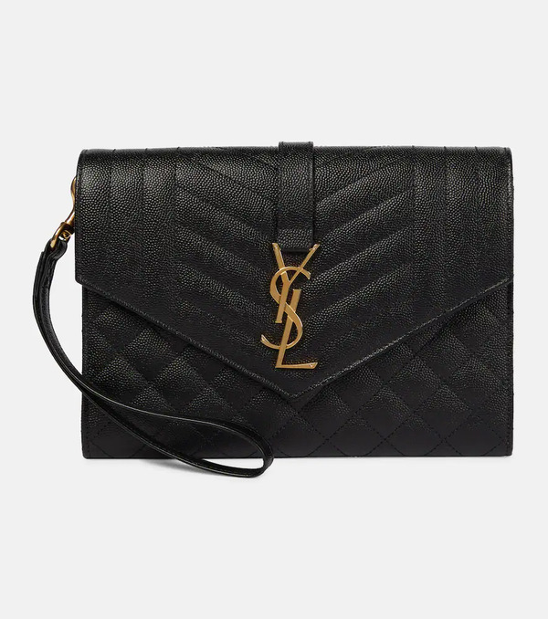  Saint Laurent Saint Laurent Envelope Matelassã© Leather Clutch 
