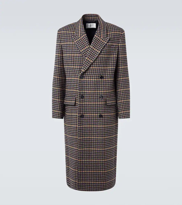  Saint Laurent Saint Laurent Houndstooth Wool Overcoat 