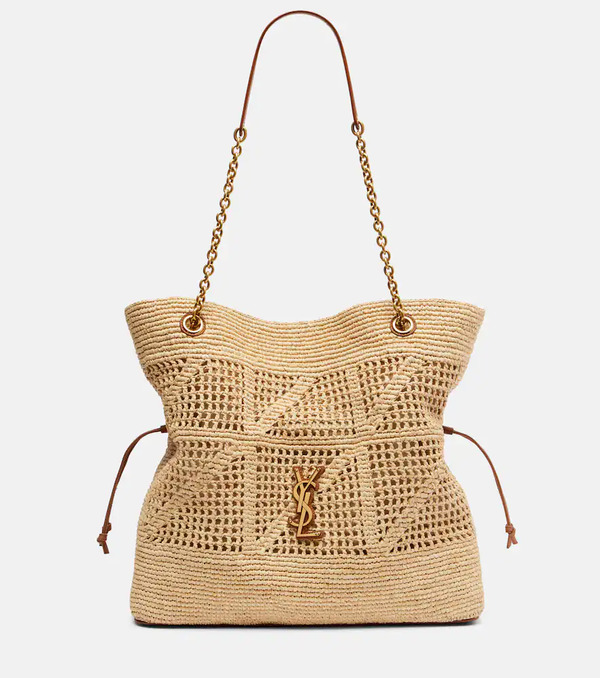  Saint Laurent Saint Laurent Jamie Cassandre Raffia Tote Bag 