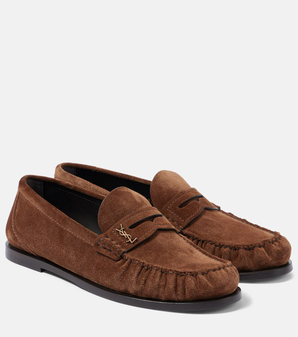  Saint Laurent Saint Laurent Laurent Suede Penny Loafers 