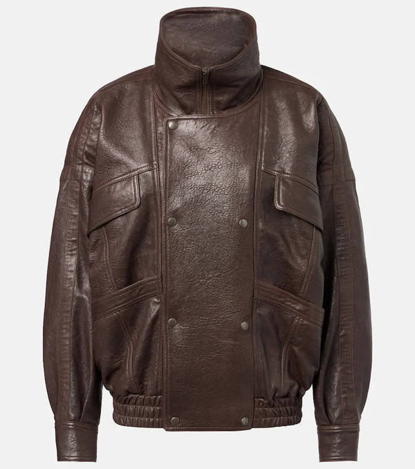  Saint Laurent Saint Laurent Leather Bomber Jacket 