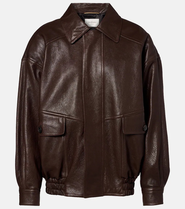  Saint Laurent Saint Laurent Leather Bomber Jacket 