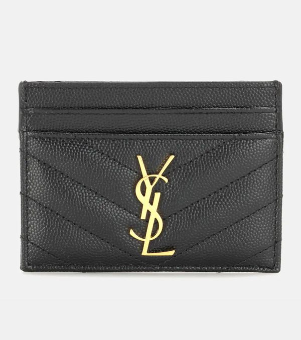  Saint Laurent Saint Laurent Monogram Quilted Leather Card Holder 