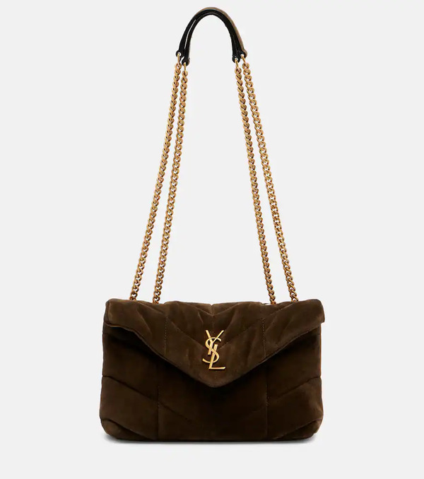  Saint Laurent Saint Laurent Puffer Toy Suede Shoulder Bag 
