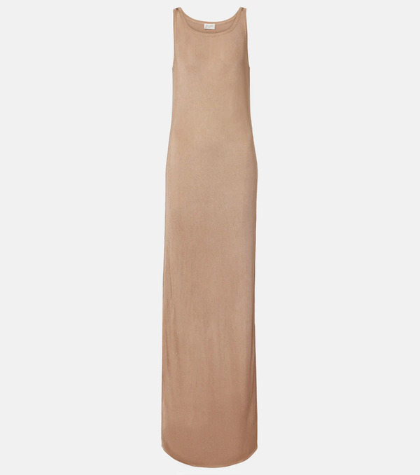  Saint Laurent Saint Laurent Ribbed-knit Maxi Dress 