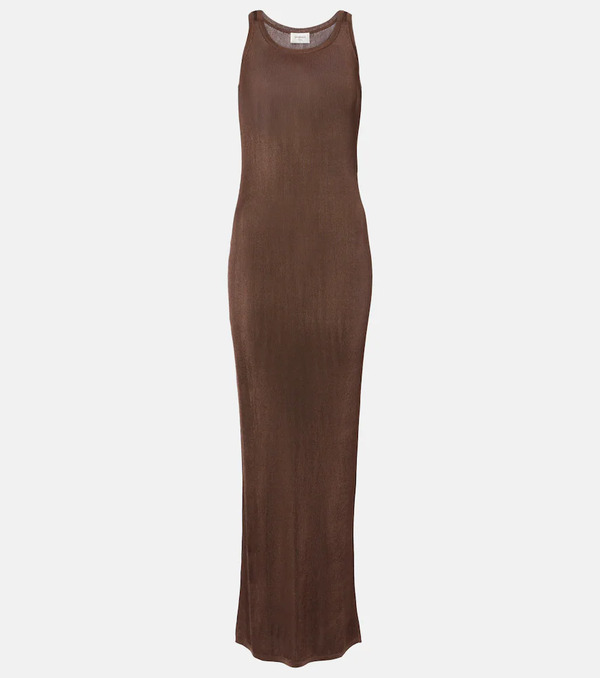  Saint Laurent Saint Laurent Ribbed-knit Maxi Dress 