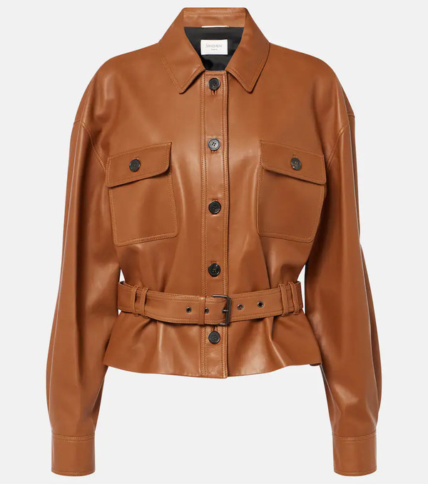  Saint Laurent Saint Laurent Saharienne Cropped Leather Jacket 