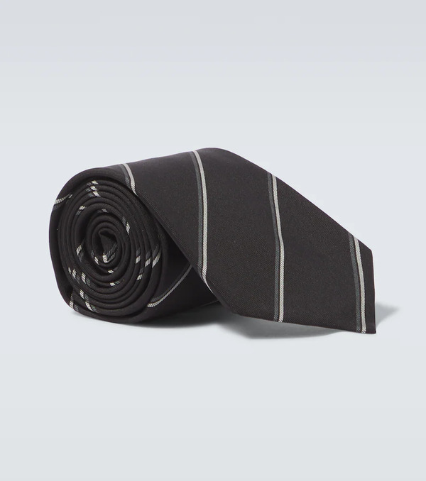  Saint Laurent Saint Laurent Striped Silk Tie 