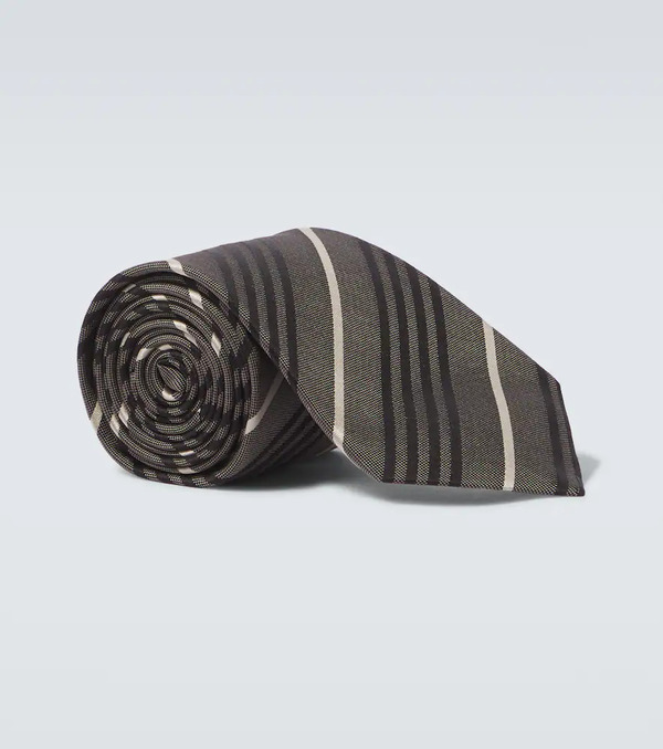  Saint Laurent Saint Laurent Striped Silk Tie 