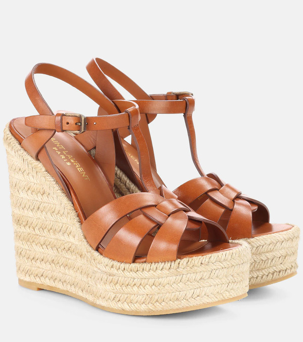  Saint Laurent Saint Laurent Tribute 130 Leather Espadrilles 