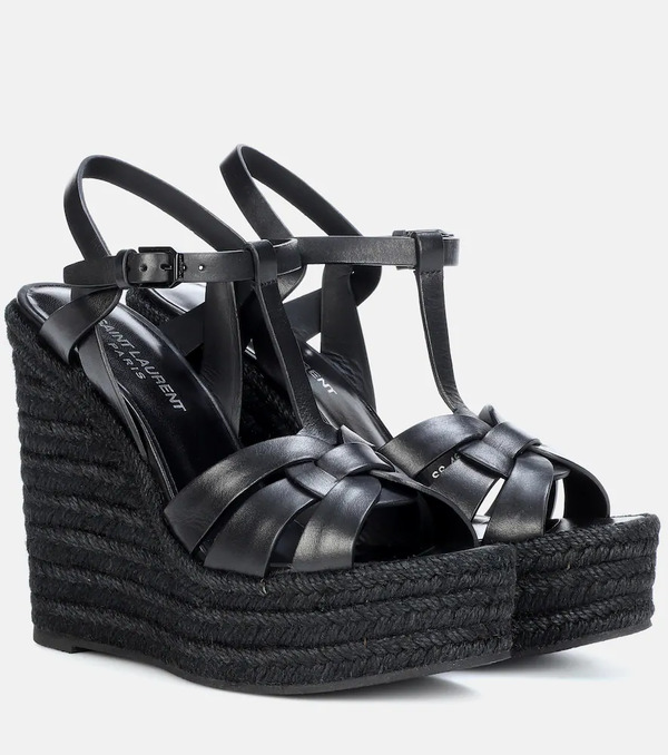  Saint Laurent Saint Laurent Tribute 130 Leather Espadrilles 