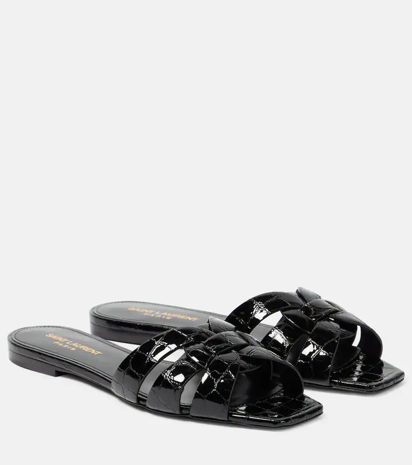  Saint Laurent Saint Laurent Tribute Nu Pieds 05 Leather Slides 