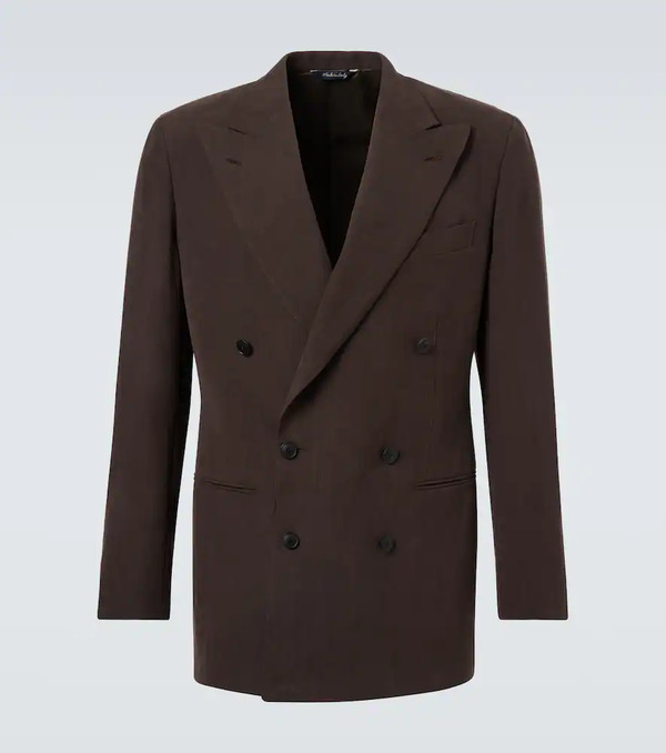  Saman Amel Saman Amel Double-breasted Linen Canvas Blazer 