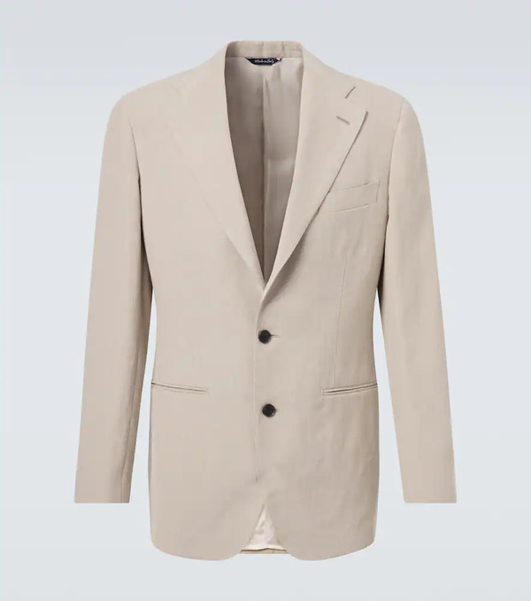 Saman Amel Saman Amel Single-breasted Linen Suit Jacket 
