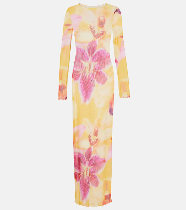  Same Same Floral Mesh Maxi Dress 