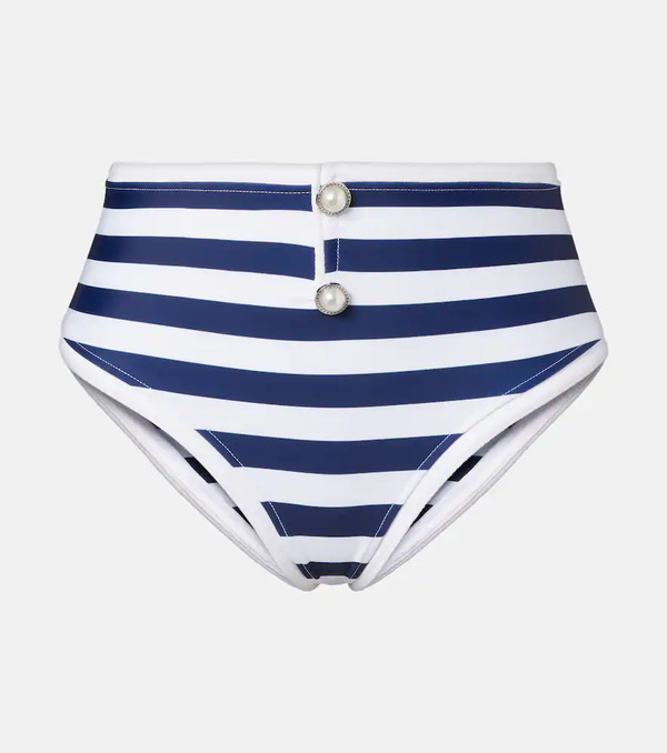  Same Same Grace Striped High-rise Bikini Bottoms 