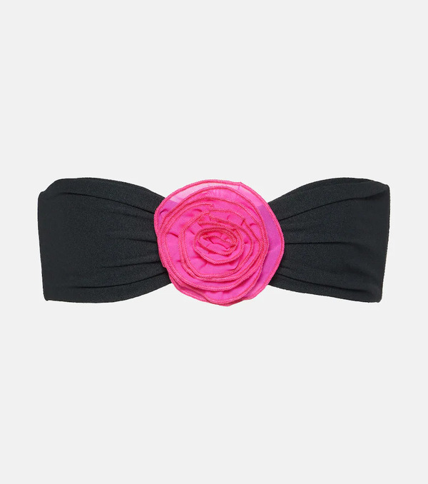  Same Same Rose Applique Bandeau Bikini Top 