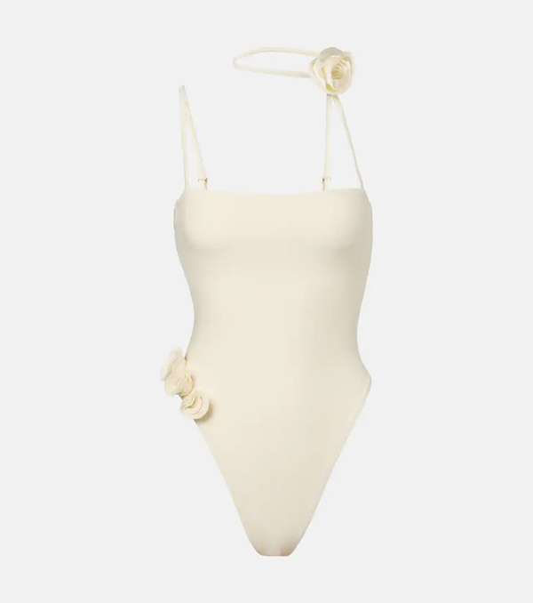  Same Same Rose Choker Asymmetrical Swimsuit 