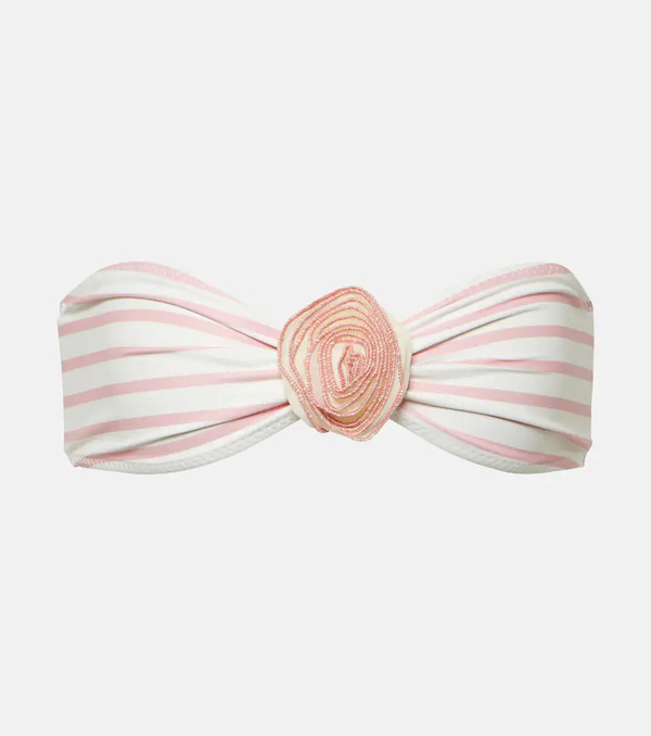  Same Same Rose Floral-appliquã© Bandeau Bikini Top 