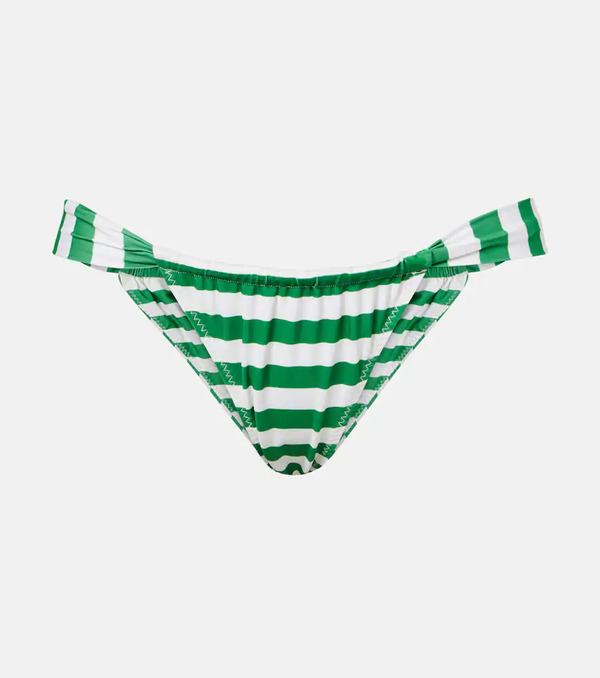  Same Same Ruched Striped Bikini Bottoms 