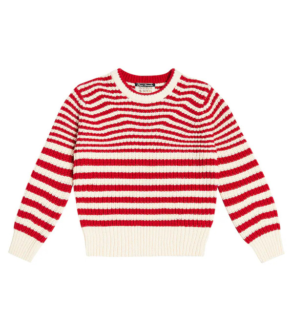  Scotch & Soda Kids Scotch & Soda Kids Striped Cotton-blend Sweater 