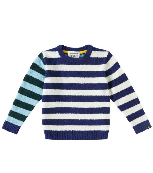  Scotch & Soda Kids Scotch & Soda Kids Striped Cotton-blend Sweater 